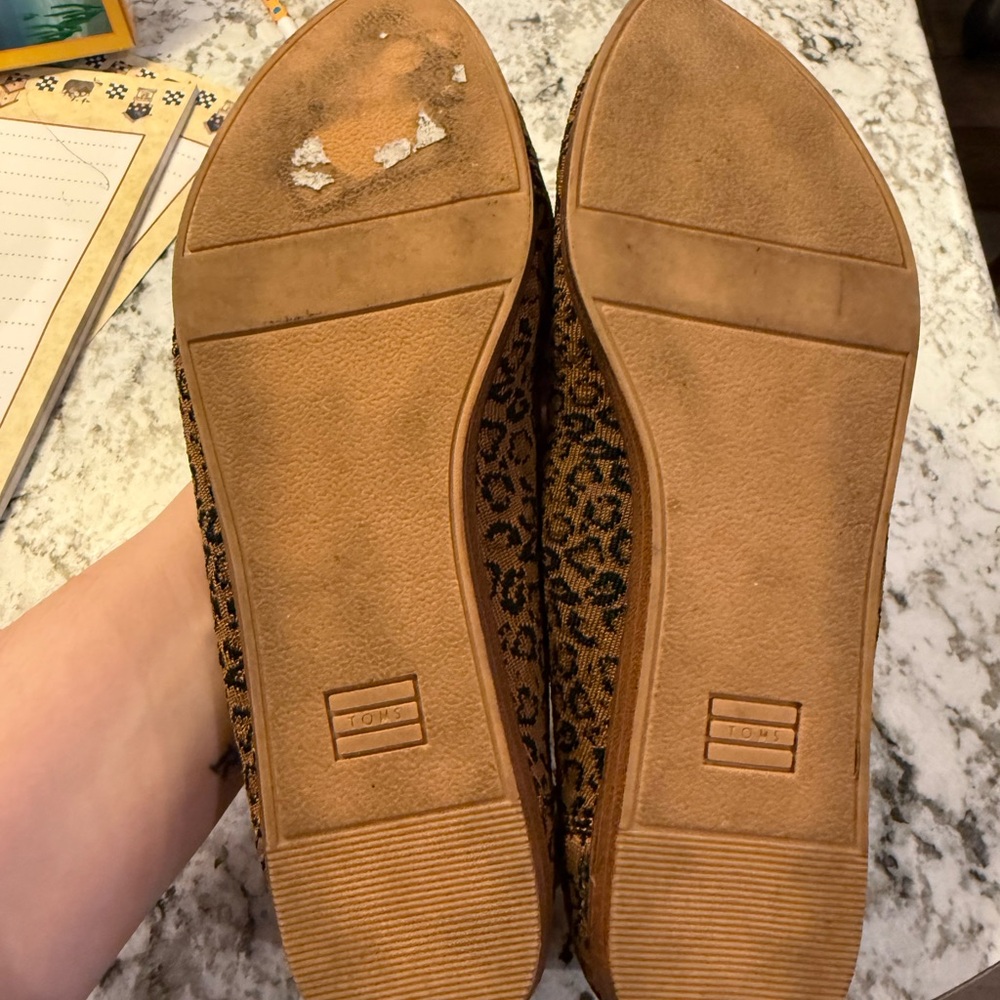 TOMS Women's Leopard Print Flats - Tan - Picture 5 of 5